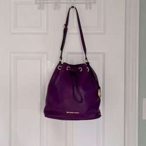 Purple Michael Kors bucket bag